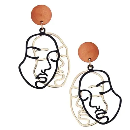 Produktbild: GALPADA 2St Ohrringe mit abstraktem Gesicht Ohrstecker geschenketueten weihnachten Golddekor schöner Ohrentropfen dekorativer Ohrschmuck Ohrring Sterling Silber Gesichtsschmuck