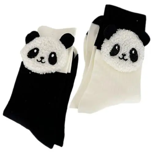 Produktbild: GALPADA 2 Paar Panda- Für Damen Kurze Damen Süße Für Damen Söckchen Für Damen Mustersocken Gemusterte Ästhetische Gewöhnliche