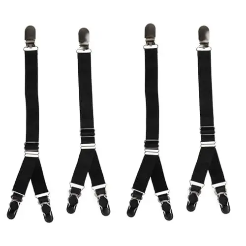Produktbild: GALPADA 2 Paar Verstellbares Strumpfband Elastische Strumpfbänder Bustier Sext-Dessous Für Damen Tucker Männer Inhaber Korsett Hosenträger Zubehör Frauen Socken Mann Hemdhalterriemen Black
