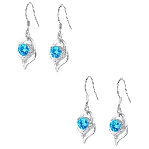 Produktbild: GALPADA 2paare Lange Temperamentvolle Ohrringe Aus Zirkon Modische Ohrhänger Für Damen Elegante Blaue Diamant-ohrringe Für Verschiedene Anlässe Für Zuhause Reisen Und Büro