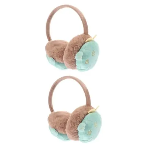 Produktbild: GALPADA 2 Stk Ohrenschützer Plüschohr Lauf-Stirnband Ohren Wintermuffs verstellbare Ohrenwärmer einstellbar ear muffs nauszniki zimowe warme Ohrabdeckung Winter-Accessoire Green