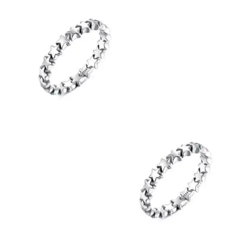 Produktbild: GALPADA 2 Stück Stern Fingerring Verlobungsringe Eheringe Damenringe Statement Ringe Für Damen Ringe Für Damen Sterling Silber Sterling Silber Ring Der Ring Damen Fingerring
