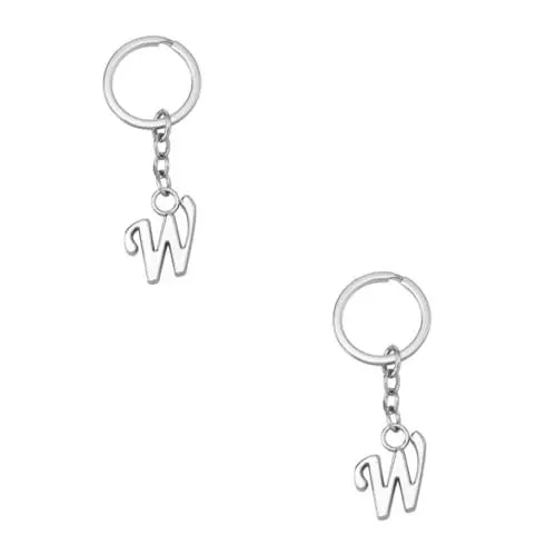 Produktbild: GALPADA 2 Stück Taschenanhänger Buchstaben Schlüsselanhänger Alphabet Schlüsselanhänger Kette Für Schlüsselanhänger Schlüsselanhänger Silber Schlüsselanhänger Sammlerstück