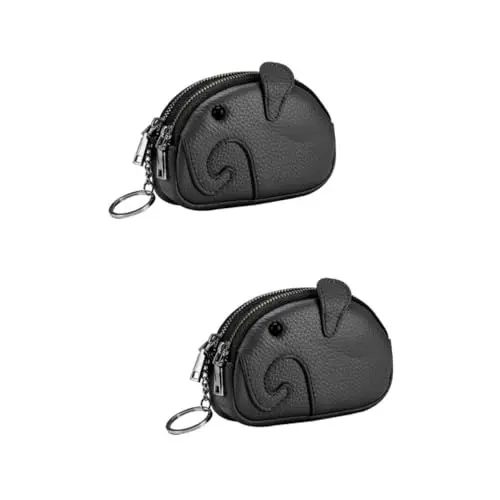 Produktbild: GALPADA 2st Geldbörse Brieftasche Klein Mini-brieftasche Kleines Reiseportemonnaie Reisetaschen Kleines Portemonnaie Kleine Brieftasche Mit Reißverschluss Black Echtes Leder