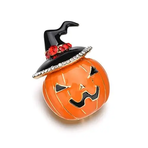 Produktbild: GALPADA Legierung Kürbis Broschen Tropf Öl Halloween Broschen Für 2 Stücke Set Glänzende Strass Abzeichen
