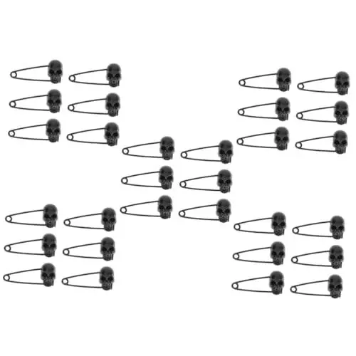 Produktbild: GALPADA 30 Stk Zinklegierung halloween halloween assecoires -Bastelnadeln zum Thema Halloween haarschmuck Halloween-Brosche Horror Brosche Black