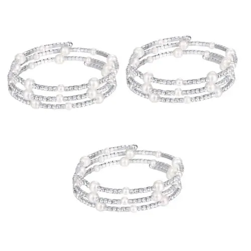 Produktbild: GALPADA 3St Strass-Armband damenschmuck Perlenarmbänder für Frauen Schmuck Armbänder armschlinge Strassschmuck Diamantarmband Handschmuck mehrschichtig Fräulein