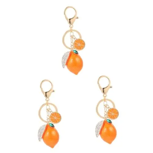 Produktbild: GALPADA 3St Zitrone Schlüsselanhänger Zitronen-Schlüsselanhänger schlüsselanhänger orange Ananas- Car-Bling-Accessoires für Frauen Schlüsselbund Schlüsselringe Taschendekoration