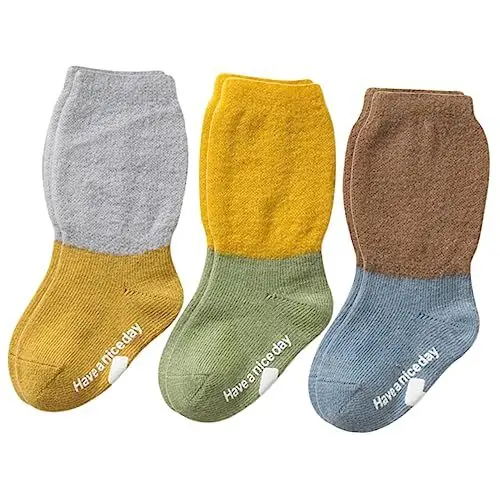 Produktbild: GALPADA 3paare Rutschfeste Socken Für Kleinkinder Mit Grips Mittellange Farbige -socken Für Innenbereich Geeignet Für Mädchen Von Monaten Sockenlänge