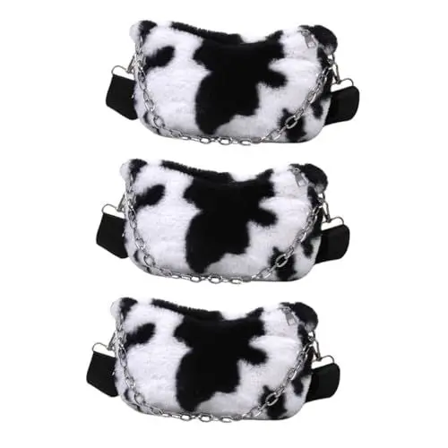 Produktbild: GALPADA 3 Stk Achseltasche cosmetic bag kosmetikbeutel schulter tasche shopping tasche travel tasche Plüsch-Crossbody-Handtaschen Portemonnaie Messenger-Handtasche Damen Plüsch Geldbörse