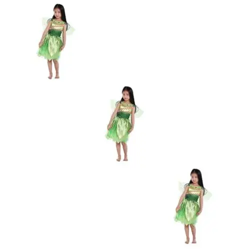 Produktbild: GALPADA 3 Stk Feenkleid für Mädchen halloween kleidung costume de halloween kinderbekleidung kinderkleidung Cosplay-Kleid für Mädchen Outfit für Mädchen ärmelloses Kleid für Mädchen Green