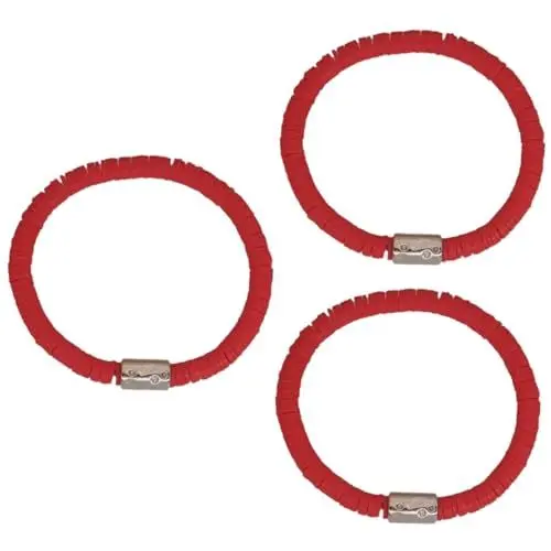 Produktbild: GALPADA 3st Armband Ton Perlenarmband Vinyl Regenbogen Schmuck Armbänder Afrikanische Surferarmbänder Hawaiianisches Armband Fräulein Tennis Rot Polymer-ton Handgelenkschmuck