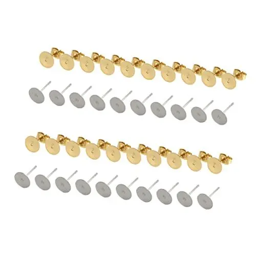 Produktbild: GALPADA 400 Stück 8 Mm Eisen Ohrring Zubehör Ohrstopper Und Flache Polster Sicherheitsstecker Und Ideal Für Damen Und Mädchen Schmuckdekoration Je Pro Farbe