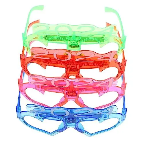 Produktbild: GALPADA Frohes Neues Jahr 2024 Brille -leuchten Es Style Party Requisiten Silvester Maskerade Masken