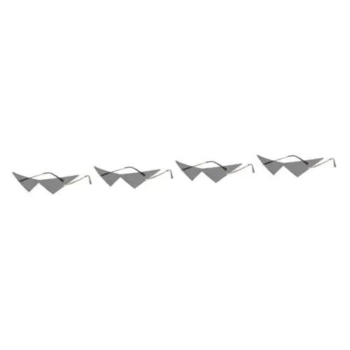 Produktbild: GALPADA 4 Stück Neuheits-sonnenbrille Für Herren Herren-sonnenbrille Eine Sonnenbrille Sonnenbrillen Für Herren Brillen Für Männer Modische Brille Metall Großes Dreieck Damen