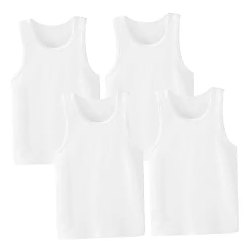 Produktbild: GALPADA Jungen Weste Mädchen Westen Set Baumwollweste Shirt Für Kinder Freizeitweste Kinderweste Unisex Weste Weiß 90cm Passt 80cm Groß