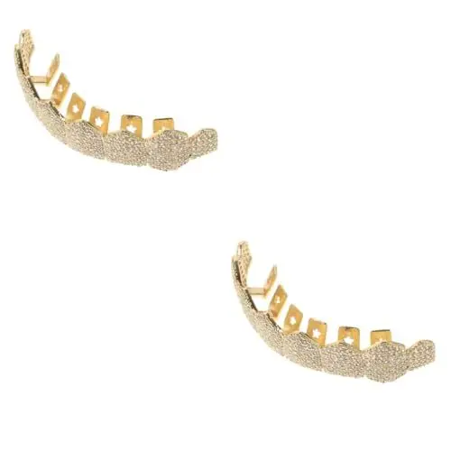 Produktbild: GALPADA 5St Diamantspangen Mundgrill Goldene Zahnspange Zahnspange Cosplay Zahnspange Halloween Zahnspange Zähne grill kit Hip-Pop-Accessoires falsche Zahnspange Kupfer