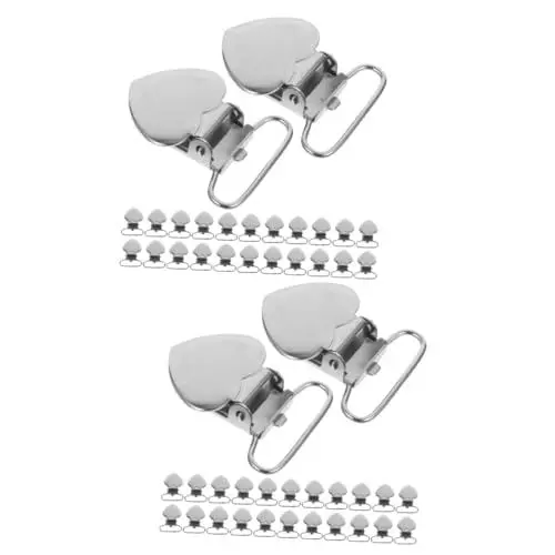 Produktbild: GALPADA 60 Stück Pfirsich Herz Clip Schnuller Clips Halter Zahnungs Clip Kleiderbügel Clips Herren Verschlüsse Clips Verschluss Clips Herzform Hosenträger Clips Bettdecken