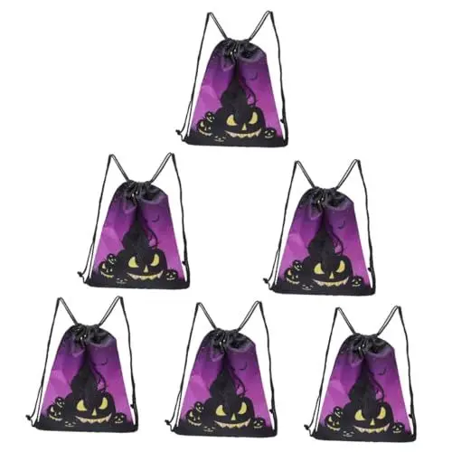 Produktbild: GALPADA 6 Stück Halloween-kordelzugbeutel Sport-gymnastiksack Süßigkeitenbeutel Leckerli- Oder Trickbeutel Multifunktional Für Unterwegs