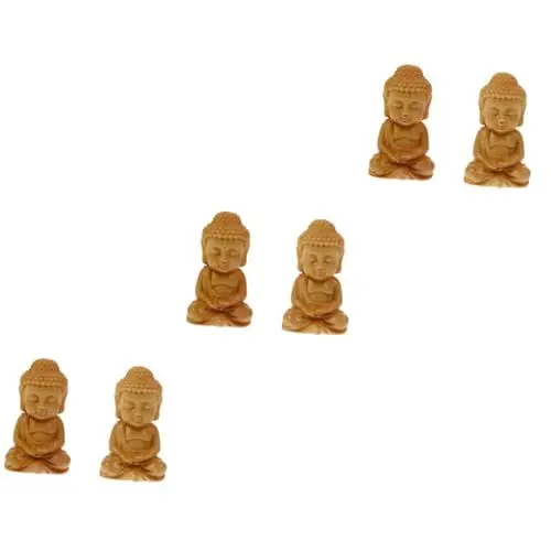 Produktbild: GALPADA 6 Stk Buddha-schlüsselanhänger Schlüsselanhänger Mit Buddha-anhänger Chinoiserie-ornamente Buddha Keychain Herstellung Von Charms Charme Buddha-figur Zubehör Holz Autoschlüssel