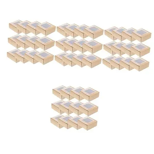 Produktbild: GALPADA 80 Stk Verpackung storage boxes aufbwahrungs-box reisekoffer stratic kuferek na kosmetyki Mini-Dount-Boxen Backkästen Geschenkboxen aus Papier Party-Leckerei-Boxen Plastik Brown