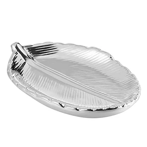 Produktbild: GALPADA Blattschale Frühstückstablett Wohnkultur kleiner Stand Ablagefach Utensilienhalter Armbänder Schmucktablett Blattablage Ring Armband Schmuckständer Regal Halterung weißes Porzellan