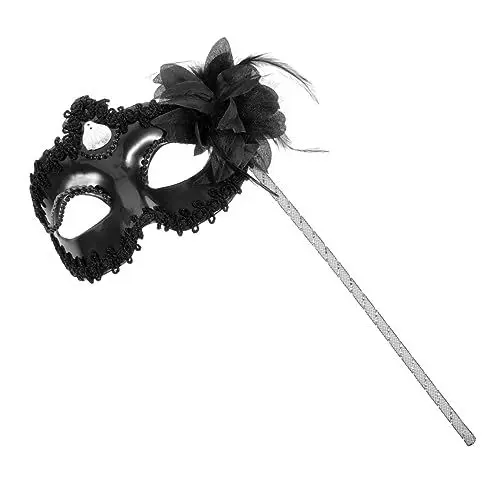 Produktbild: GALPADA Maskerade Handheld Party Leichte Frauen Cosplay Schwarz Für Halloween Karneval Kostüm