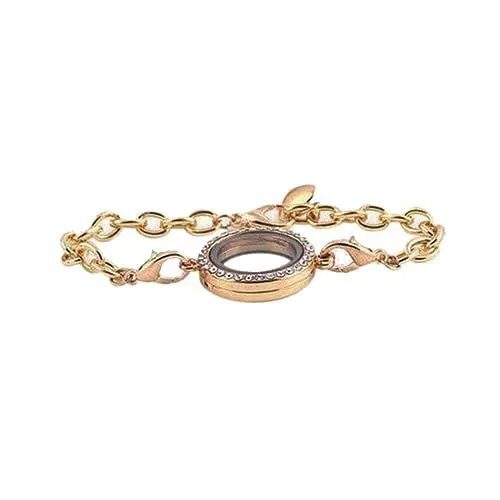 Produktbild: GALPADA Goldenes Locket-armband Mit Foto-rahmen Und - Für Persönliche Erinnerungen Für Frauen Kettenlänge Locket
