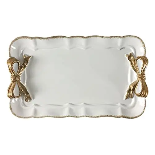 Produktbild: GALPADA Retro Bowknot Dessert Tray Weiße Dekorative Schmuckablage Servierteller Für Kuchen Torten Und Desserts Perfekt Für Zuhause Und Café