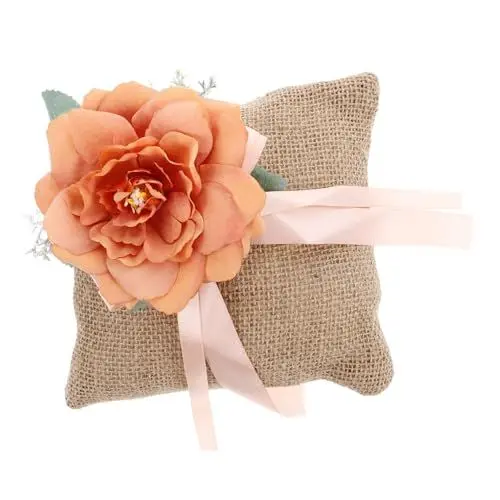 Produktbild: GALPADA Leinen Kissen Set Gefälschte Rustikale Europäische Hochzeit Kissen 5989 Orange