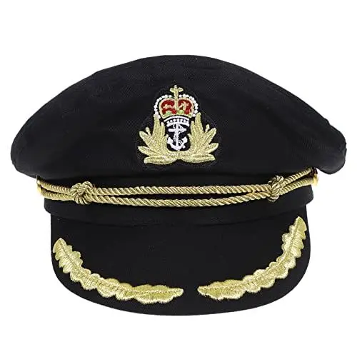 Produktbild: GALPADA Kapitänsmütze Seemannsmütze Schiffskapitänsmütze Marine Marine Admiralsmütze Militärmütze Yachtboot Schiffssegler Kapitän Kostüm für Erwachsene Männer Frauen