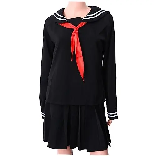 Produktbild: GALPADA Japanische Schuluniform-kostüme Matrosenkleid Hemdrock-set Cosplay Für Mädchen Ärmel Abnehmbare Krawatte Größe M