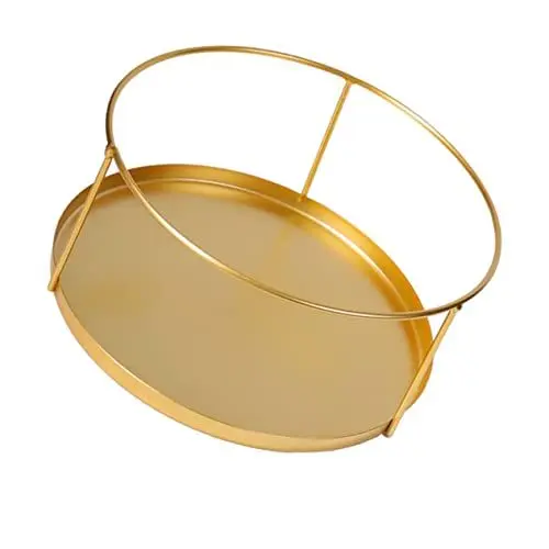 Produktbild: GALPADA Schmuckregal Schmuckablage Schmucktablett jewelry tray Dessertteller rundes Tablett Bad drehteller Hausschmuck schmuck display platte einzelne Schicht Lagerregal Zubehörregal Eisen