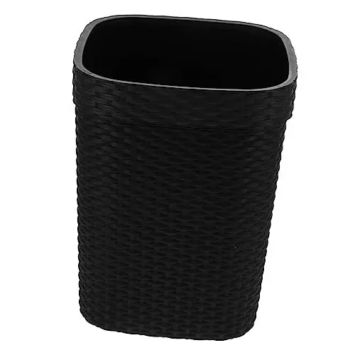 Produktbild: GALPADA Schwarzer Papierkorb – Recyclingbehälter Mit Druckdeckel Weidenkorb Für Homeoffice Und Küche