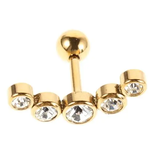Produktbild: GALPADA Tschechische Diamantohrringe elegante Ohrstecker silberne Ohrstecker für Damen Ersatz für Ohrringrückseiten Knorpelohrringe für Frauen Piercing-Schmuck Rostfreier Stahl Golden
