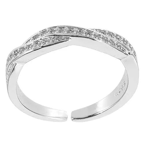 Produktbild: GALPADA Verstellbarer Ring Zirkonia Damenring Verstellbarer Offener Ring Mit Modernem Twist Design Und Feinem Funkeln Stilvoller Finger Ring Für Frauen Ideal Für Jeden Anlass Weiß Paar Ringe
