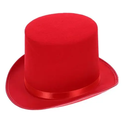Produktbild: GALPADA Zylinder Zauberer Butler Formelles Kostüm Zylinder Steampunk-Hut Anzieh-Partyhut Für Kinder Und Erwachsene Halloween-Party Cosplay Rot