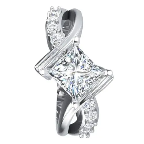 Produktbild: GALPADA finger zubehör Strassringe Edelsteinring Statement-Ringe Kristallring Anzüge für Männer quadratische Ringe Herrenring Zirkonring Fingerring Männer und Frauen Schmuck schmücken Weiß