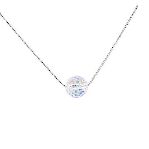 Produktbild: GALPADA Silberkette Mit Zartem Kristallanhänger Elegante Und Feine Design-halskette Für Damen Für Alltag Und Besondere Anlässe