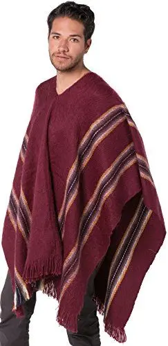 Produktbild: Gamboa - Alpaka Warmer und Weicher Poncho für Herren - Rustikal Rot