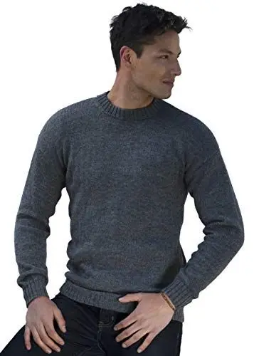 Produktbild: Gamboa - 100% Alpaka - Warm und Weich - Klassischer Pullover - Herren,Grau,XL