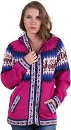 Produktbild: Gamboa - Alpaka Strickjacke für Damen - Alpaka Kapuzenpullover,Rosa, M