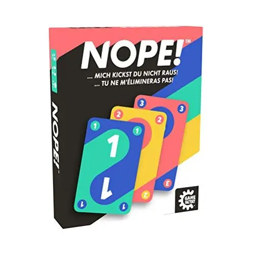 Produktbild: Game Factory Nope!, der Kartenspiel-Klassiker mit Twist, für 2 bis 6 Spieler, ab 7 Jahren, deutschsprachige Edition