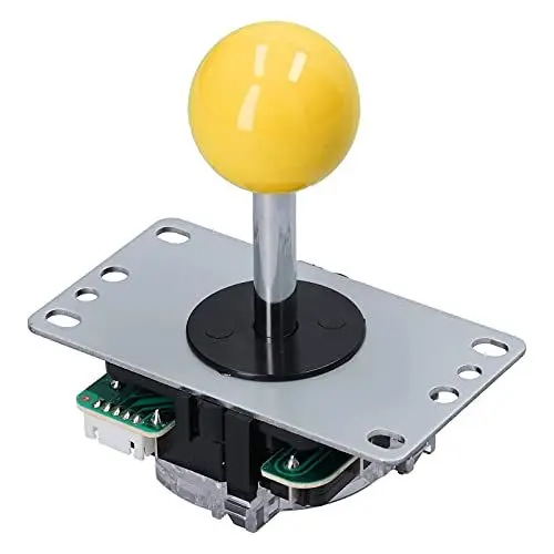 Produktbild: Game Joystick Kits DIY Teile Zero Delay USB Encoder + 8 Way Joystick + 10x Drucktasten für MAME PC Game DIY Projekte (Gelb)