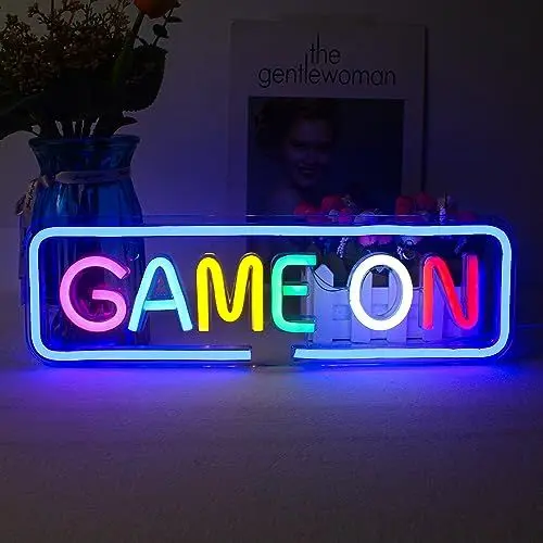 Produktbild: Game On Neon Schild,Spiel Neon Schild für Wanddekoration,Game On Neonlicht Schriftzug mit USB Betrieben für Spielraum, Wettbewerb Spiel, Spiel Zone, Spielzimmer(mehrfarbig)