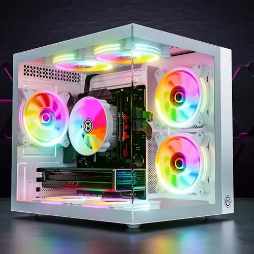 Produktbild: GameMachines HyperCube Snow Edition - Gaming PC - RGB CPU Kühler -Core i5 12400F - GeForce RTX 4060-1000GB M.2 SSD - 32GB DDR4 - WLAN - Windows 11 Pro