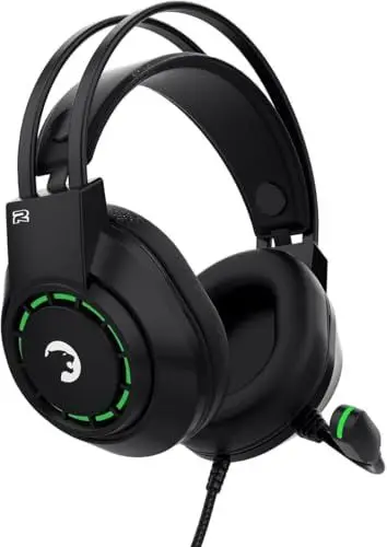 Produktbild: Game Power Voldon X Gaming Headset, für PS4 PS5 PC und Konsole, kabelgebundene Kopfhörer mit Noise Cancelling Mikrofon, 50 mm trieber, 3,5mm Klinke, Schwarz