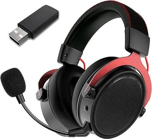 Produktbild: GameXtrem kabelloses Gaming-Headset, GeräuschunterdrückungundMikrofontechnologie, Wireless Gaming-Headset 7.1 Surround Sound, Memory-Foam-Polsterung, Compatible with PC, PS4, PS5.