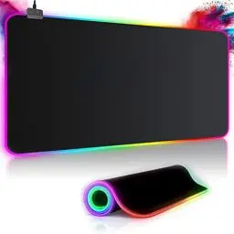 Produktbild: Peakness Gaming-Mauspad, RGB, XXL, großes LED-Gaming-Mauspad, 14 Beleuchtungsmodi, 7 Farben, wasserdichte Oberfläche, rutschfeste Gummiunterseite, erweitertes Tastatur-Mauspad für Computerspieler, 800