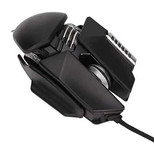 Produktbild: Gaming-Maus, 12800 DPI Einziehbare Anpassung Wassergekühlter RGB-Lichteffekt Kabelgebundene Maus Galvanisierte Walzen Basis aus gebürstetem Metall PC-Gaming-Mäuse mit Basis-DPI-Zyklusschlüssel